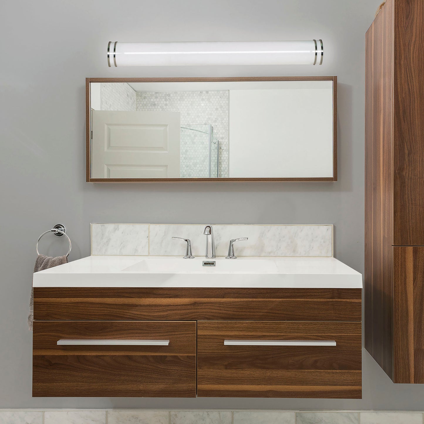 Glamour LED - 49"- Vanity with White Acrylic Lens - Brushed Nickel Finish