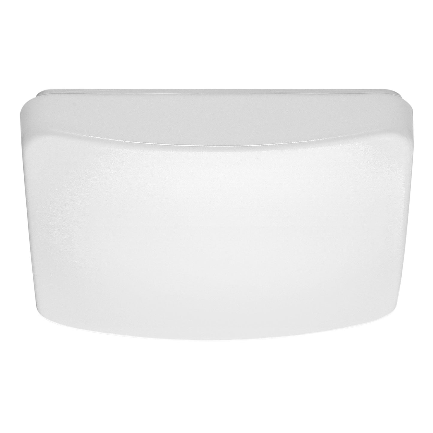 14"- LED Flush with White Acrylic Lens - Square - White Finish - with Occupancy Sensor - 120V