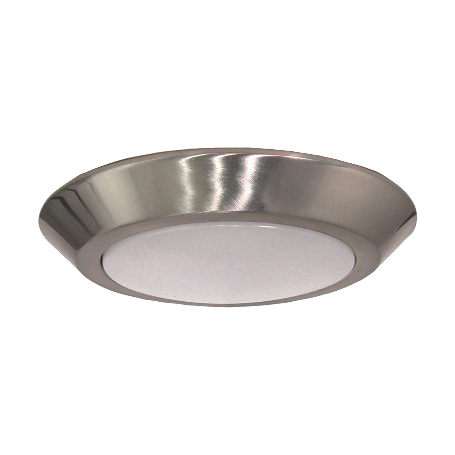 7" LED Flush Mount Fixture; Disk Light; Brushed Nickel Finish; 3000K; 90 CRI