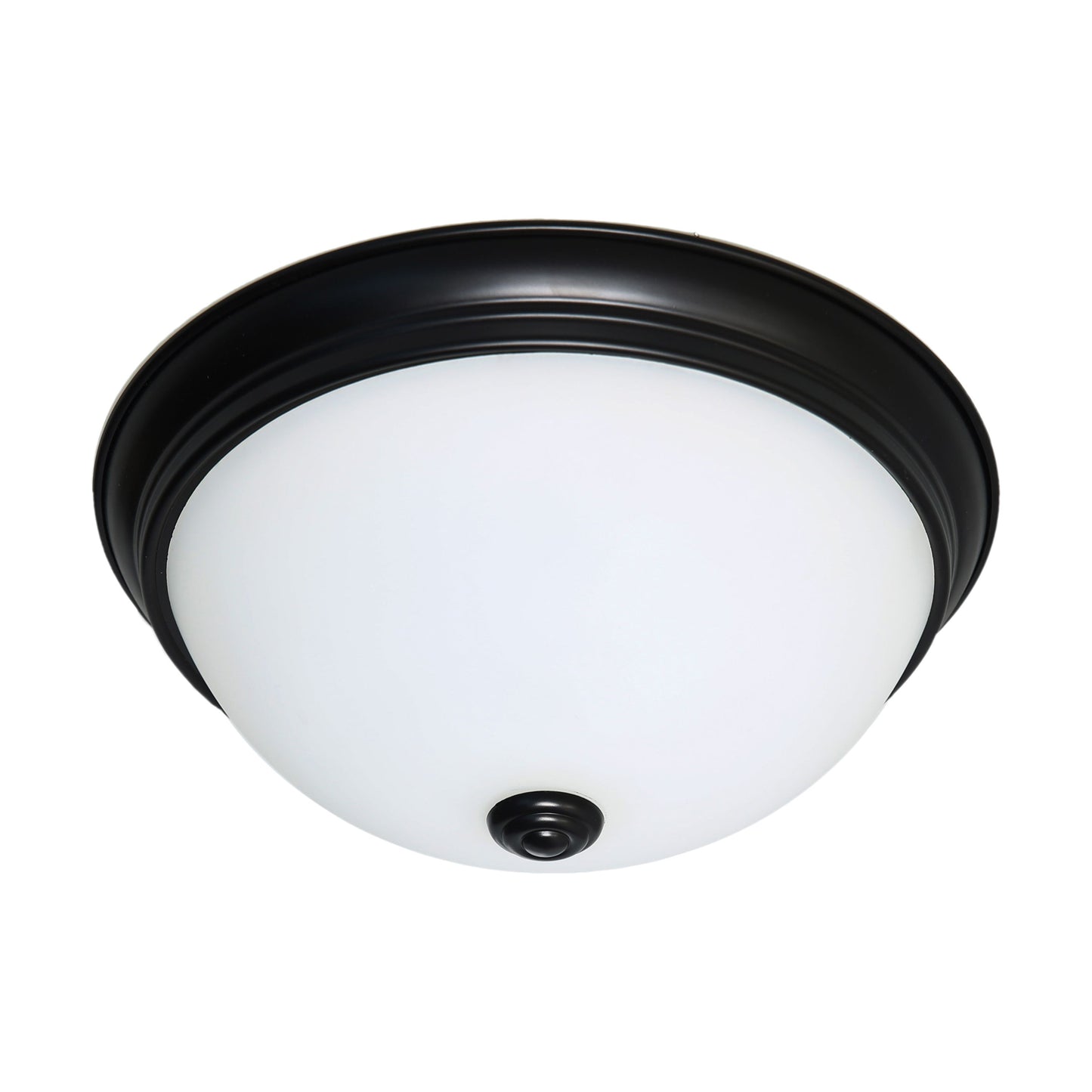 11" LED Flush Dome Fixture; Mahogany Bronze Finish with Frosted Glass