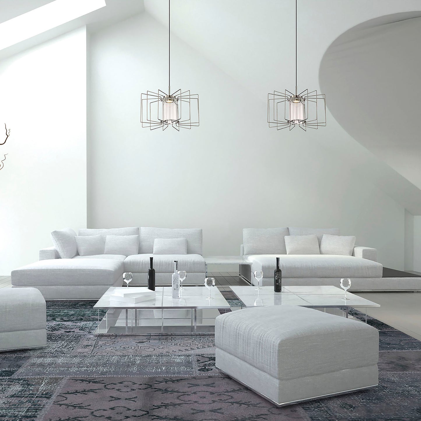 Wired - LED Pendant with Clear Glass - Brushed Nickel Finish