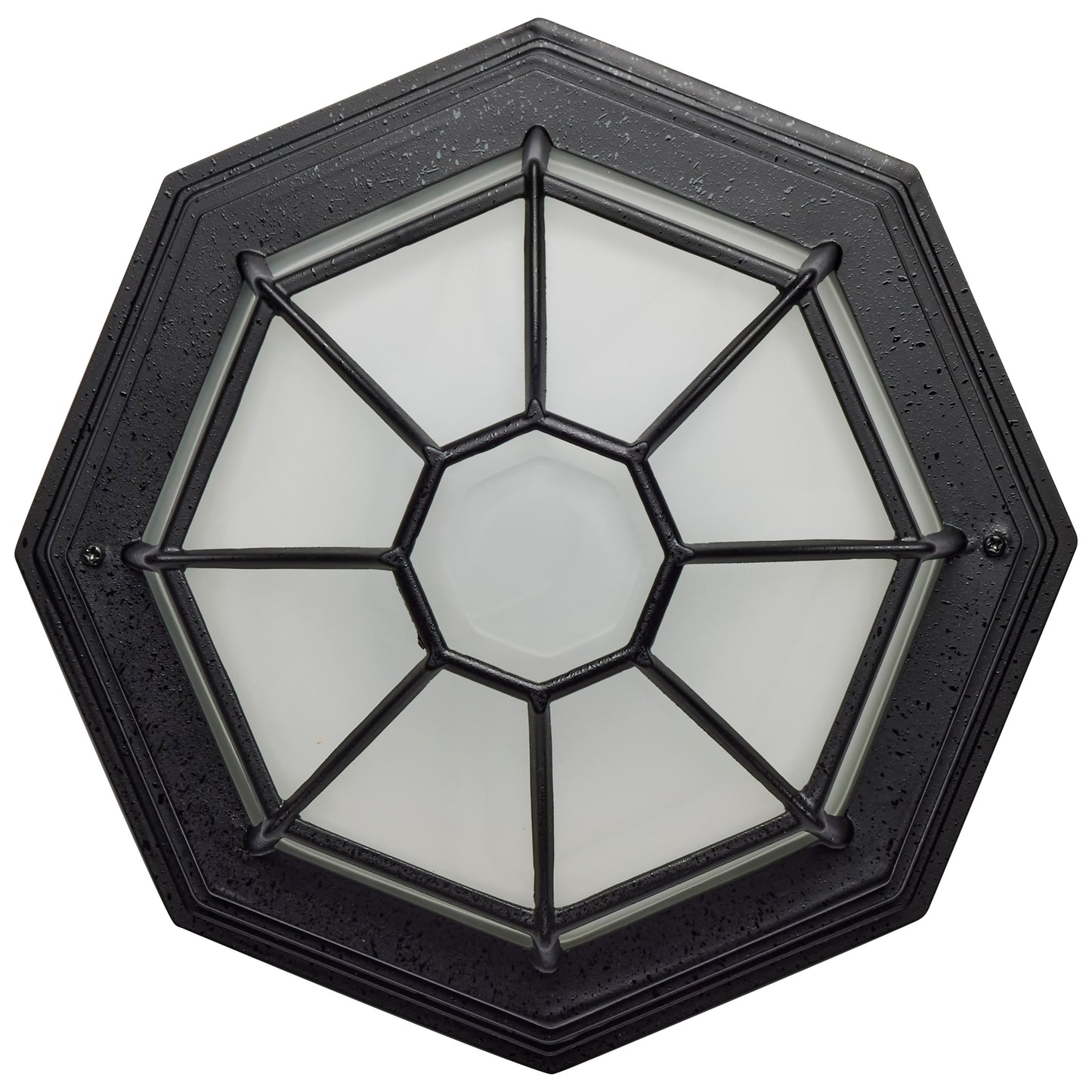 LED Spider Cage Fixture; Black Finish with Frosted Glass