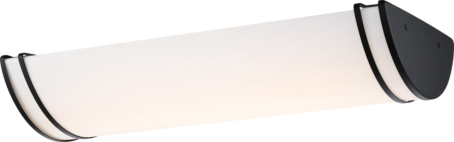 Glamour LED - 25" - Linear Flush with White Acrylic Lens - Black Finish