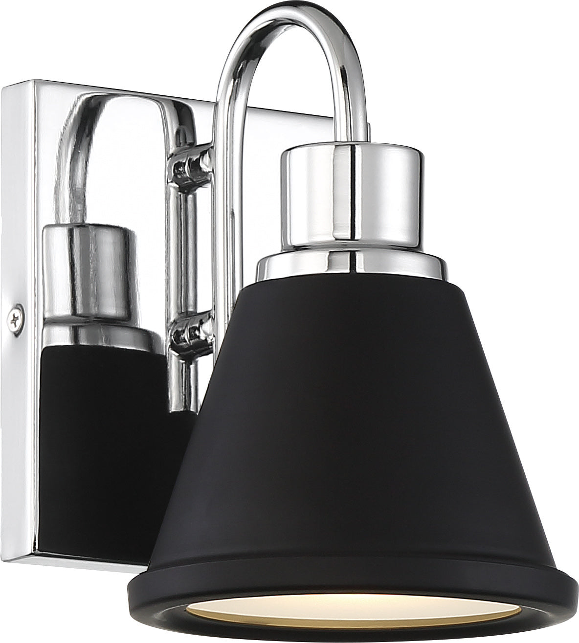 Bette - 1 Light LED Vanity with Polished Nickel and Matte Black Metal Finish