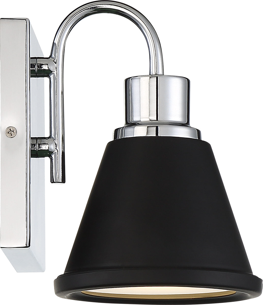 Bette - 1 Light LED Vanity with Polished Nickel and Matte Black Metal Finish