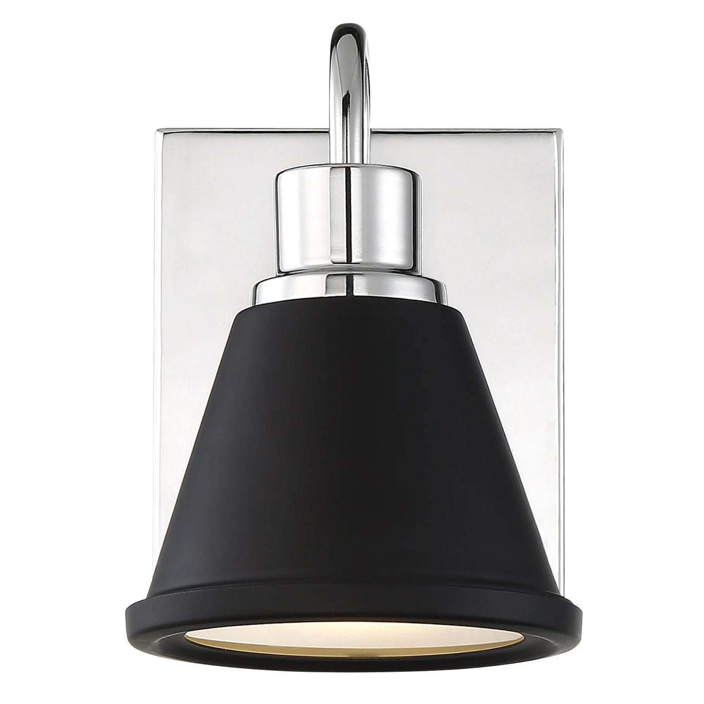 Bette - 1 Light LED Vanity with Polished Nickel and Matte Black Metal Finish