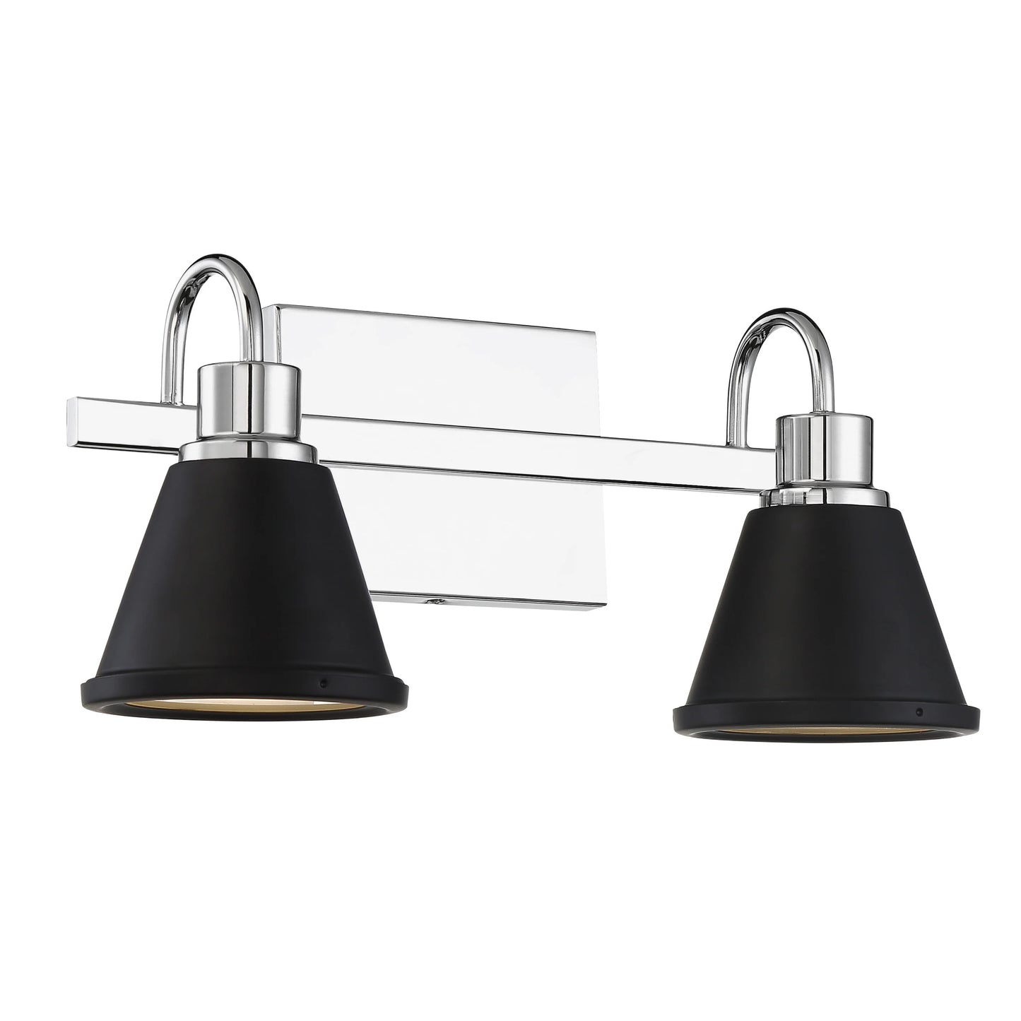 Bette - 2 Light LED Vanity - Polished Nickel and Matte Black Metal Finish