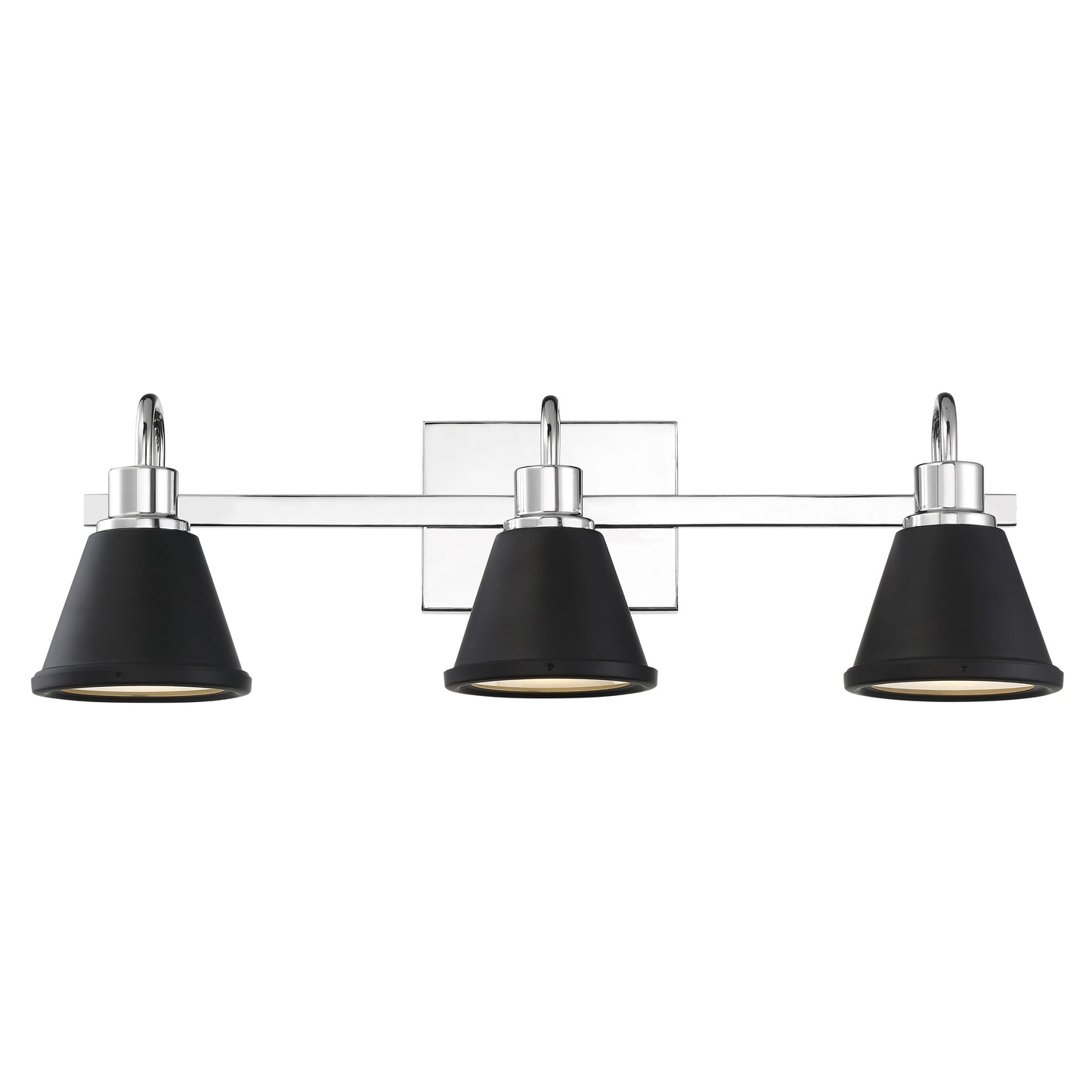 Bette - 3 Light LED Vanity - Polished Nickel and Matte Black Metal Finish