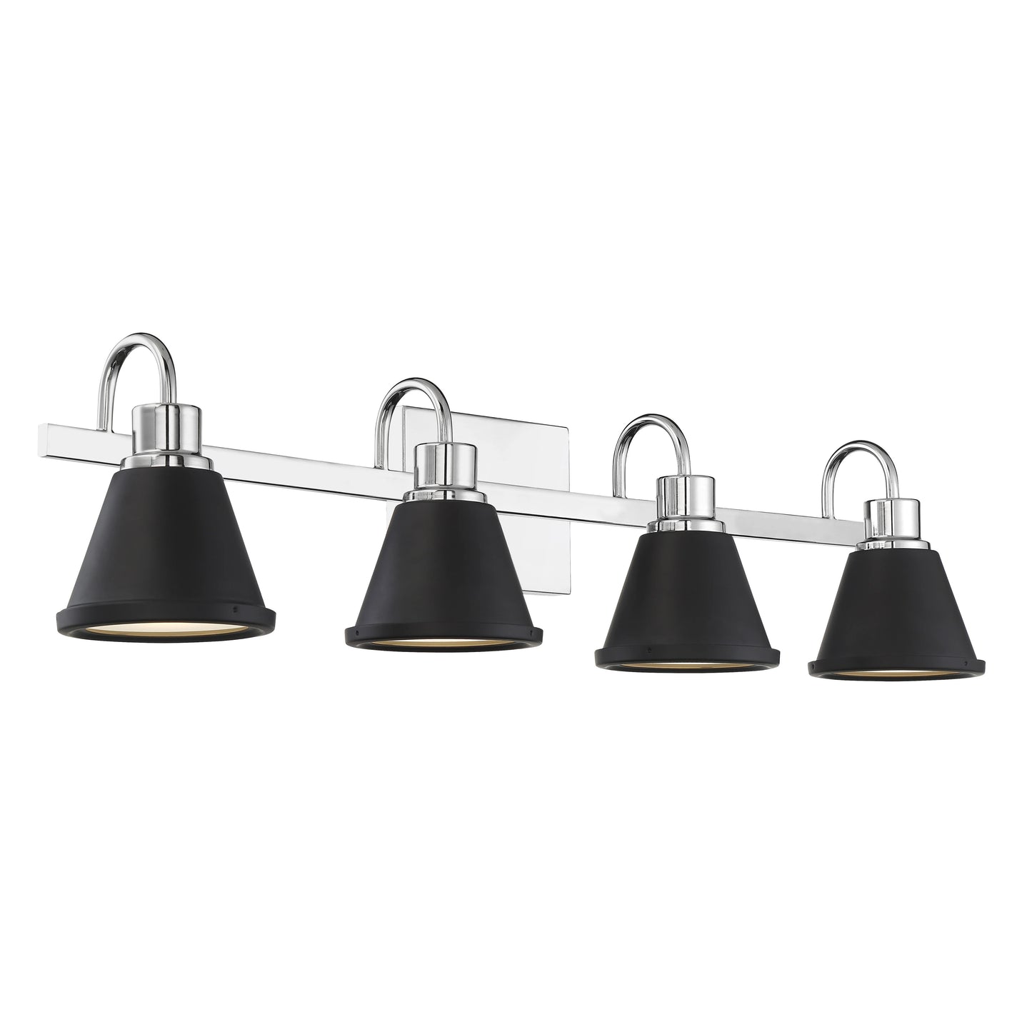 Bette - 4 Light LED Vanity -Polished Nickel and Matte Black Metal Finish