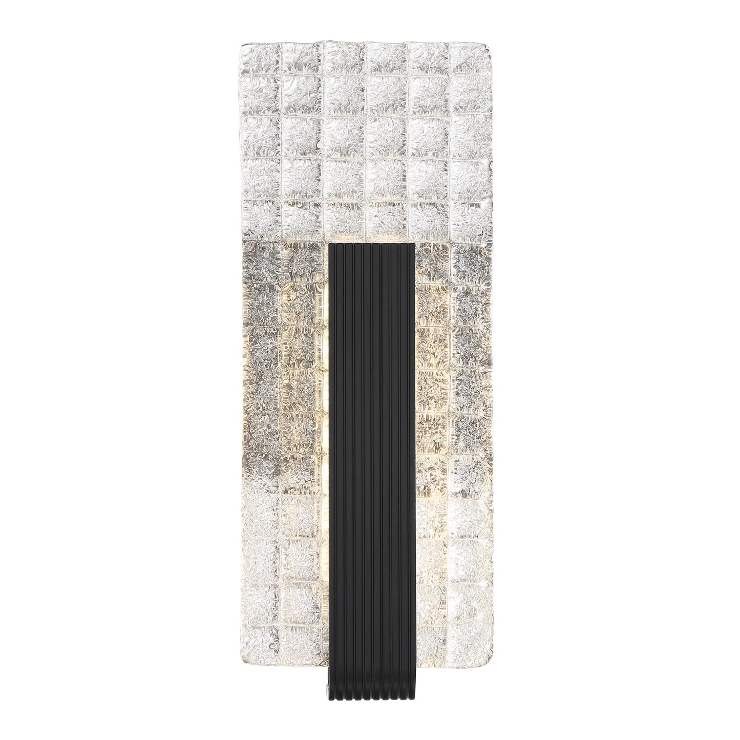 Ceres - LED Wall Sconce with Ice Cube Glass - Matte Black Finish