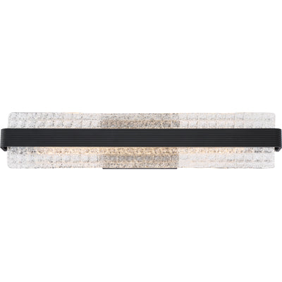 Ceres - 24" LED Vanity in Matte Black Finish - Ice Cube Glass