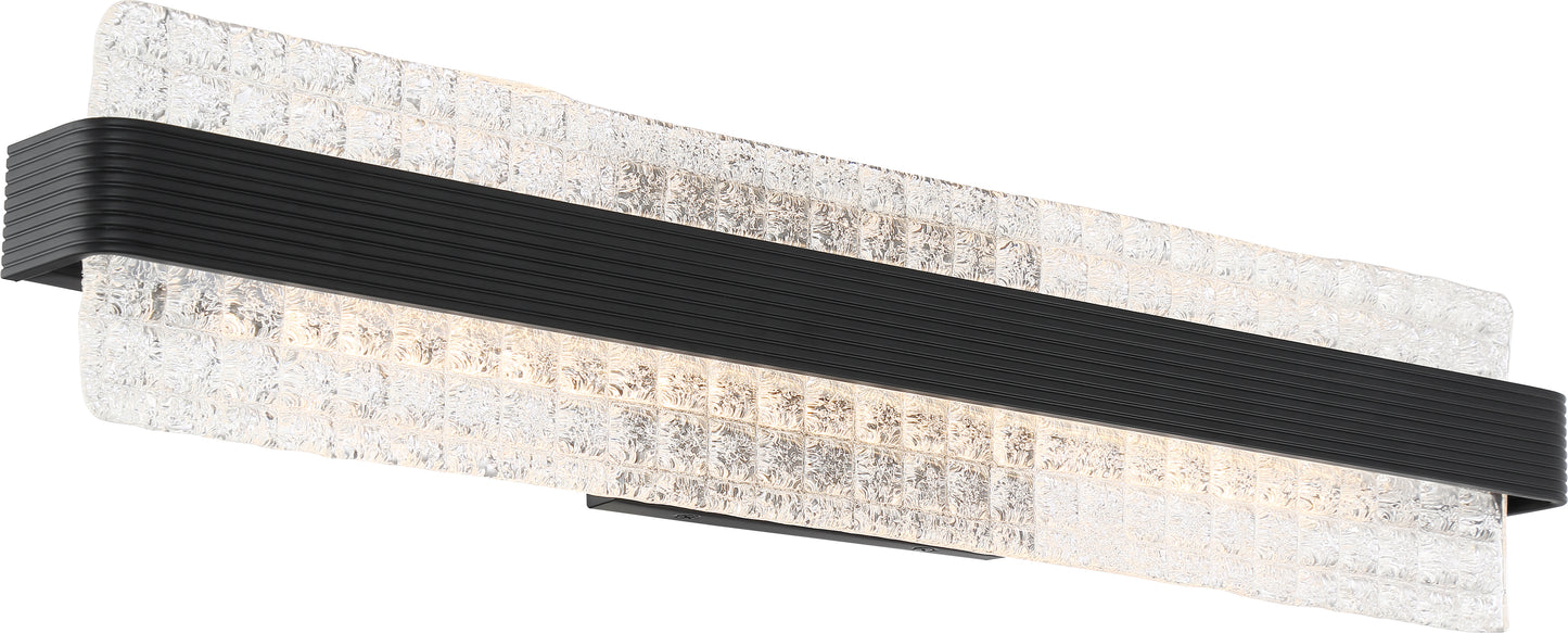 Ceres - 24" LED Vanity in Matte Black Finish - Ice Cube Glass