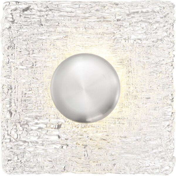 Riverbed - LED Flush with Woven Glass - Polished Nickel Finish