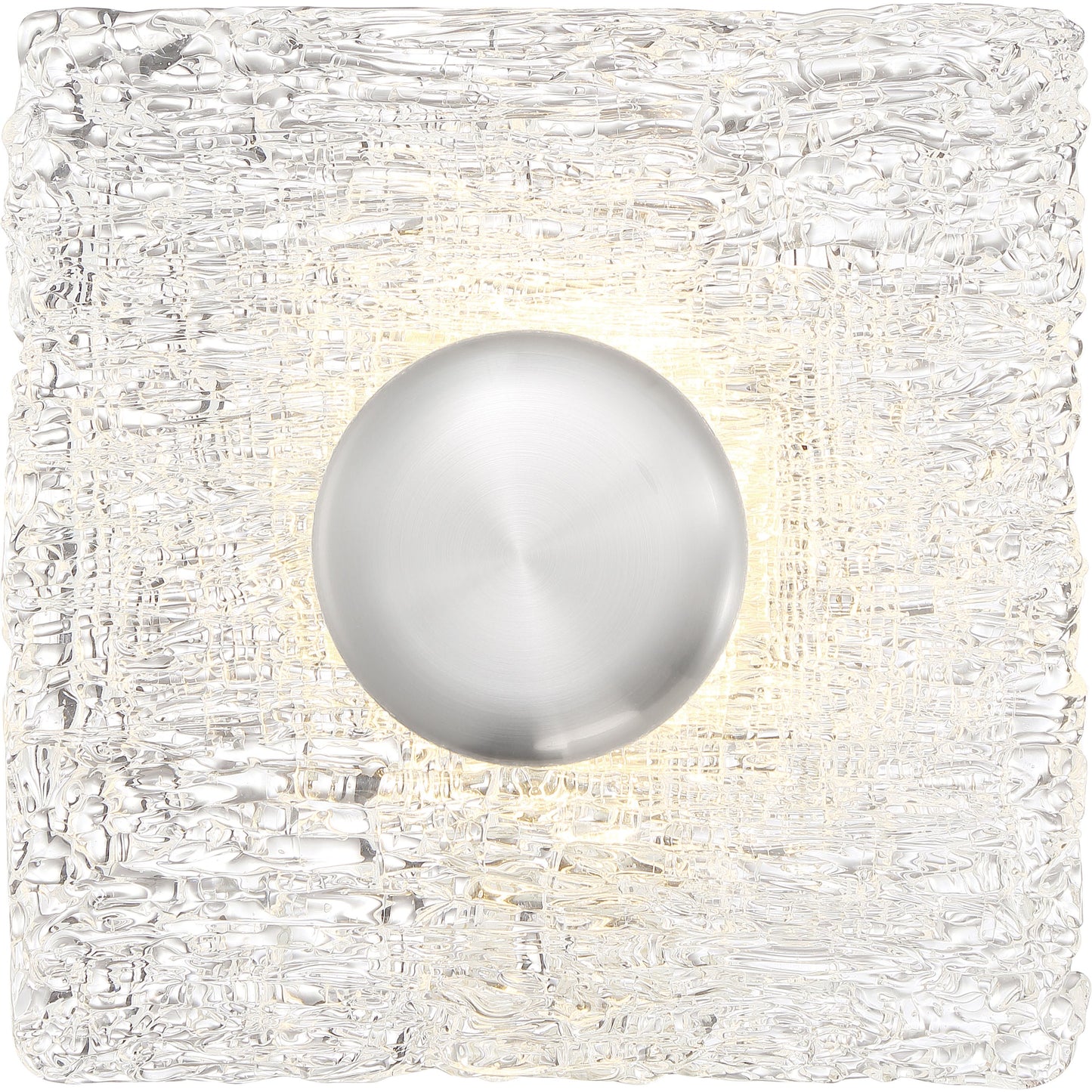 Riverbed - LED Flush with Woven Glass - Polished Nickel Finish