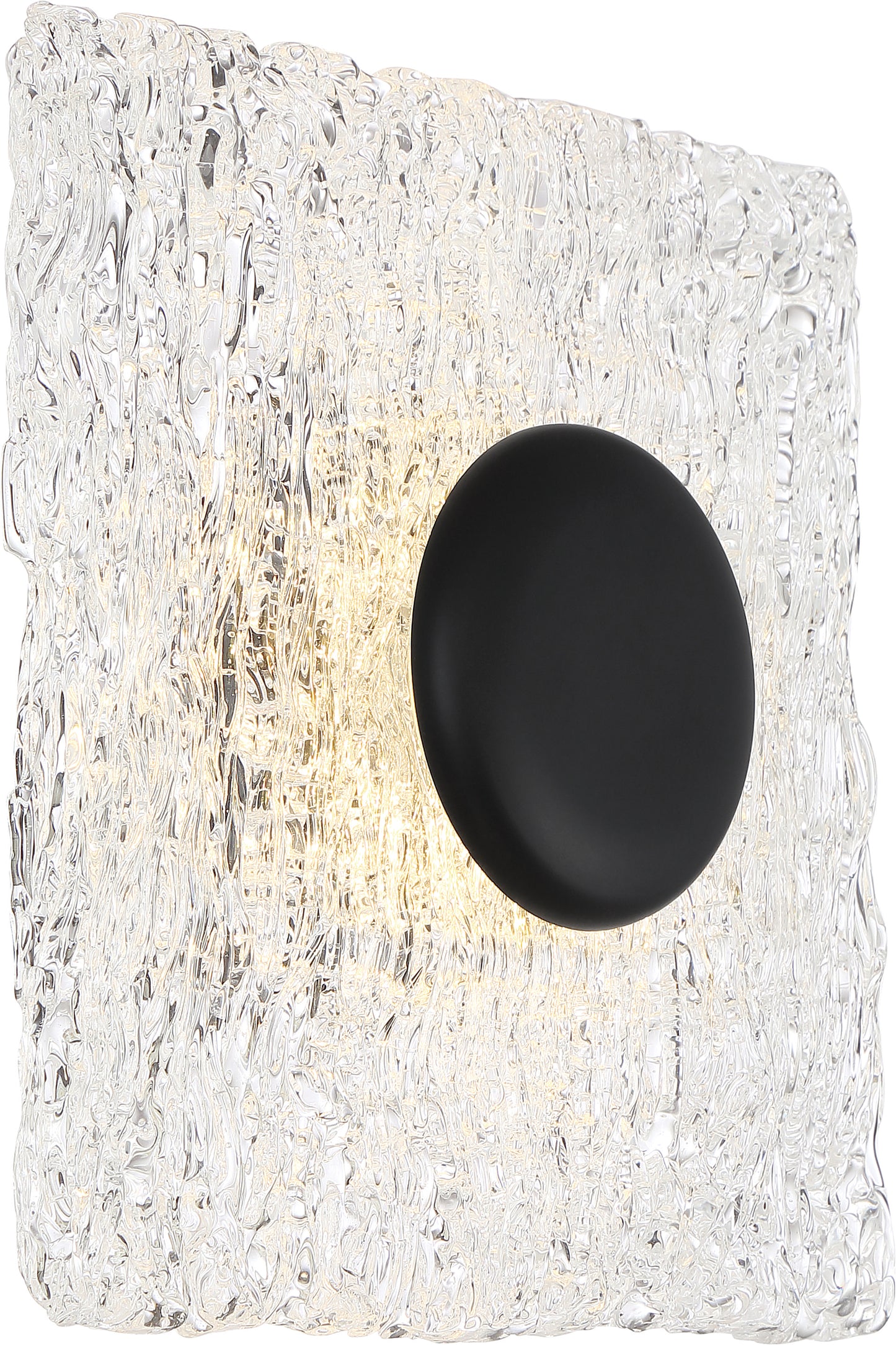 Riverbed - LED Flush with Woven Glass - Matte Black Finish