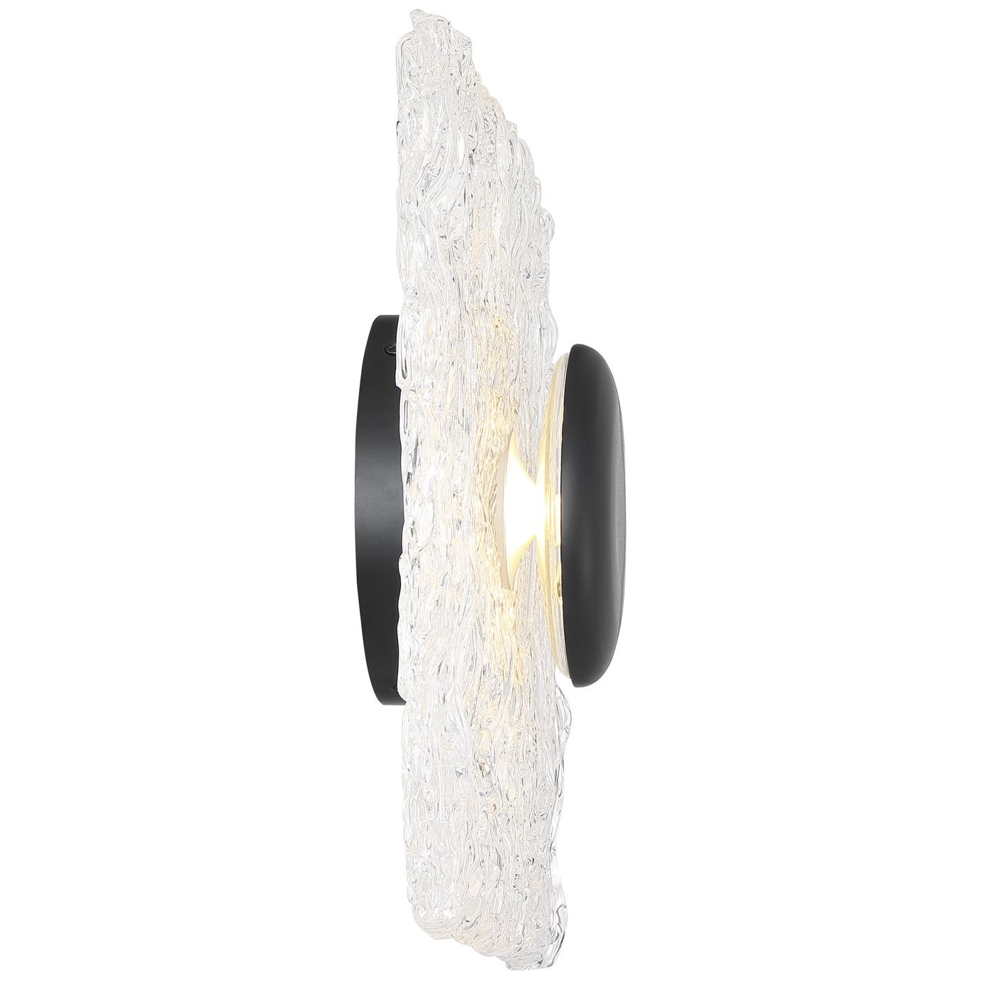 Riverbed - LED Flush with Woven Glass - Matte Black Finish