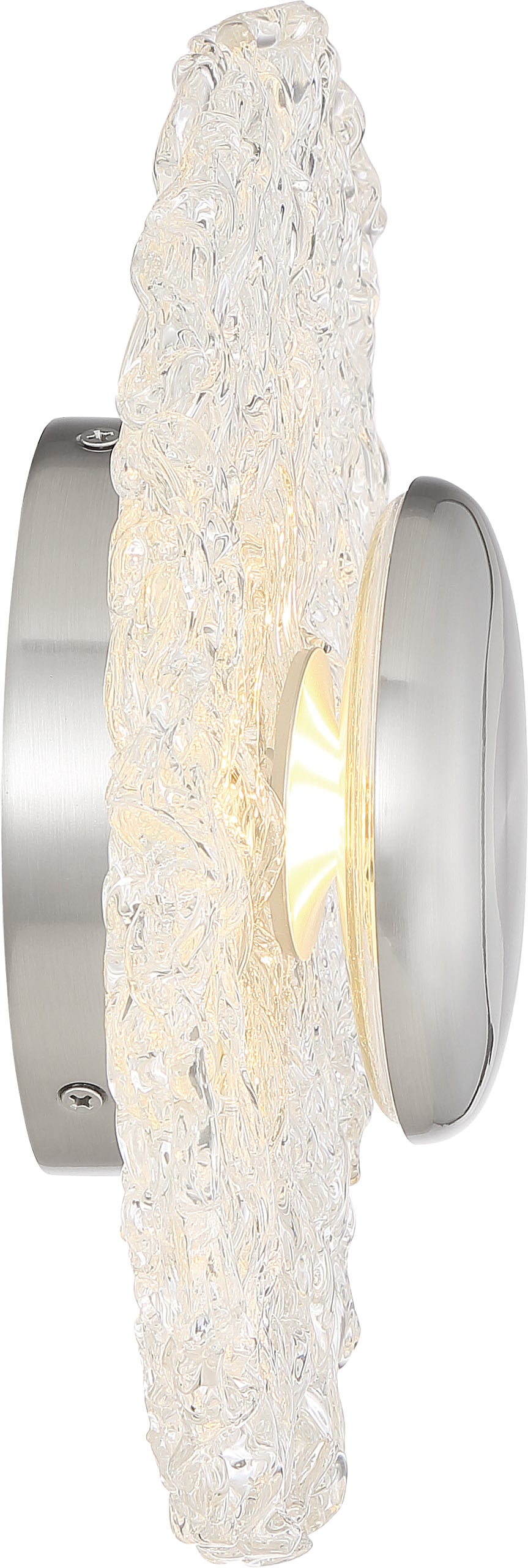 Riverbed - LED Flush with Woven Glass - Polished Nickel Finish