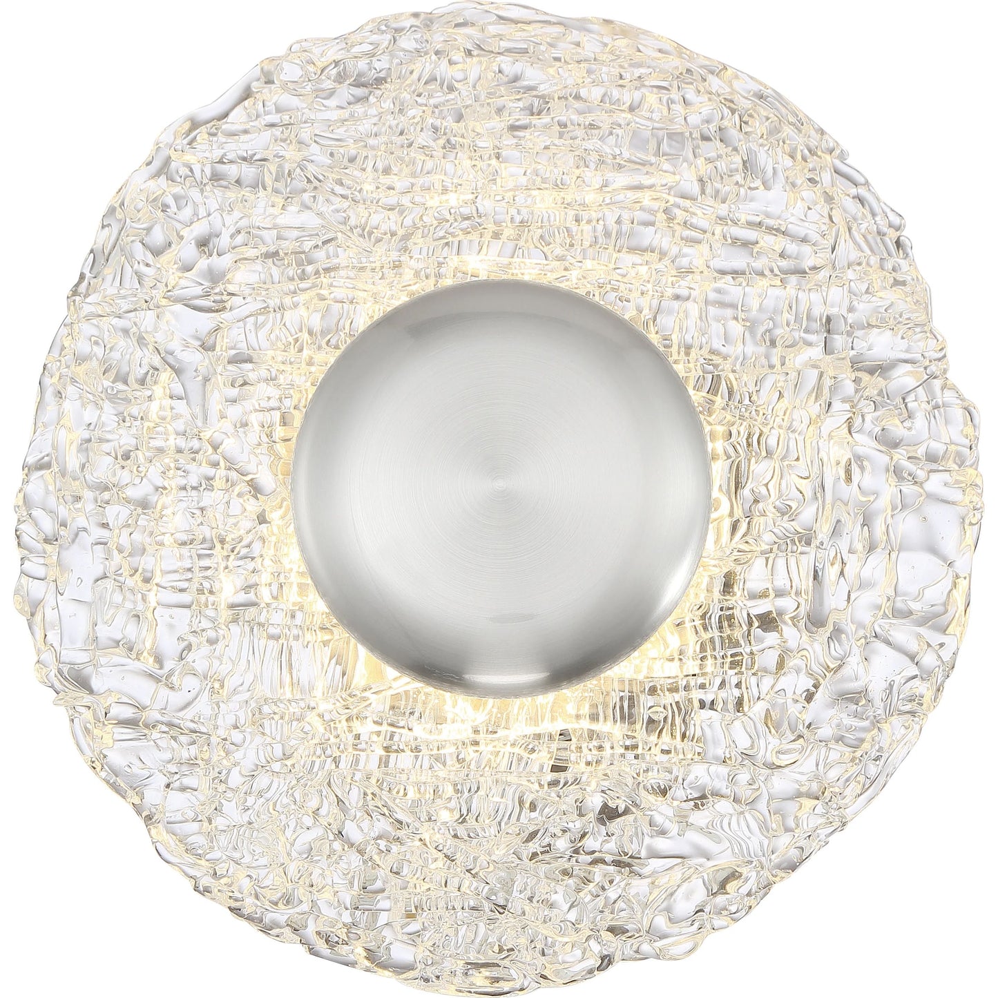 Riverbed - LED Flush with Woven Glass - Polished Nickel Finish
