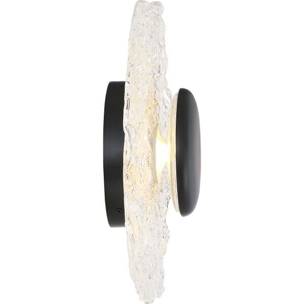 Riverbed - LED Round Flush with Woven Glass - Matte Black Finish