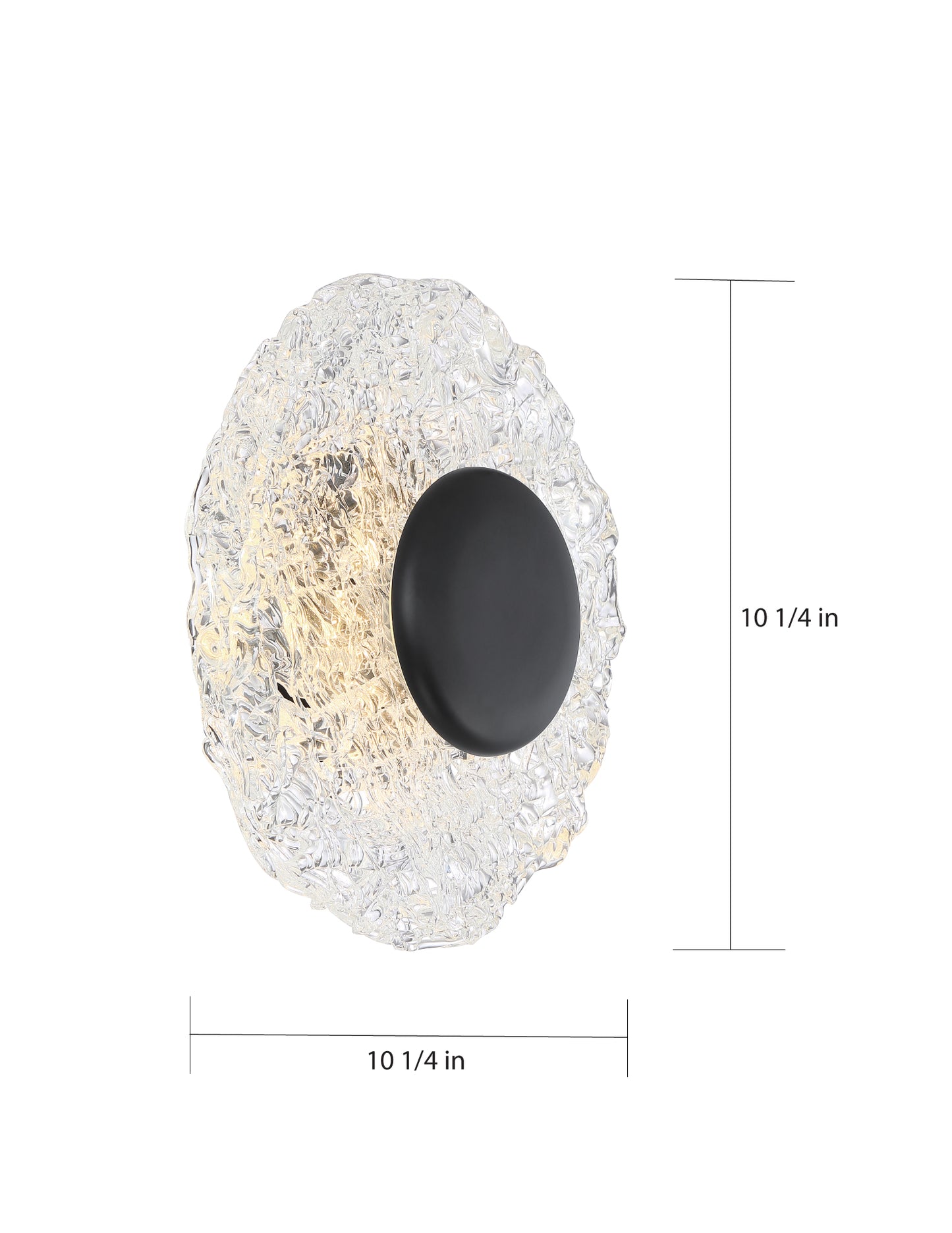 Riverbed - LED Round Flush with Woven Glass - Matte Black Finish