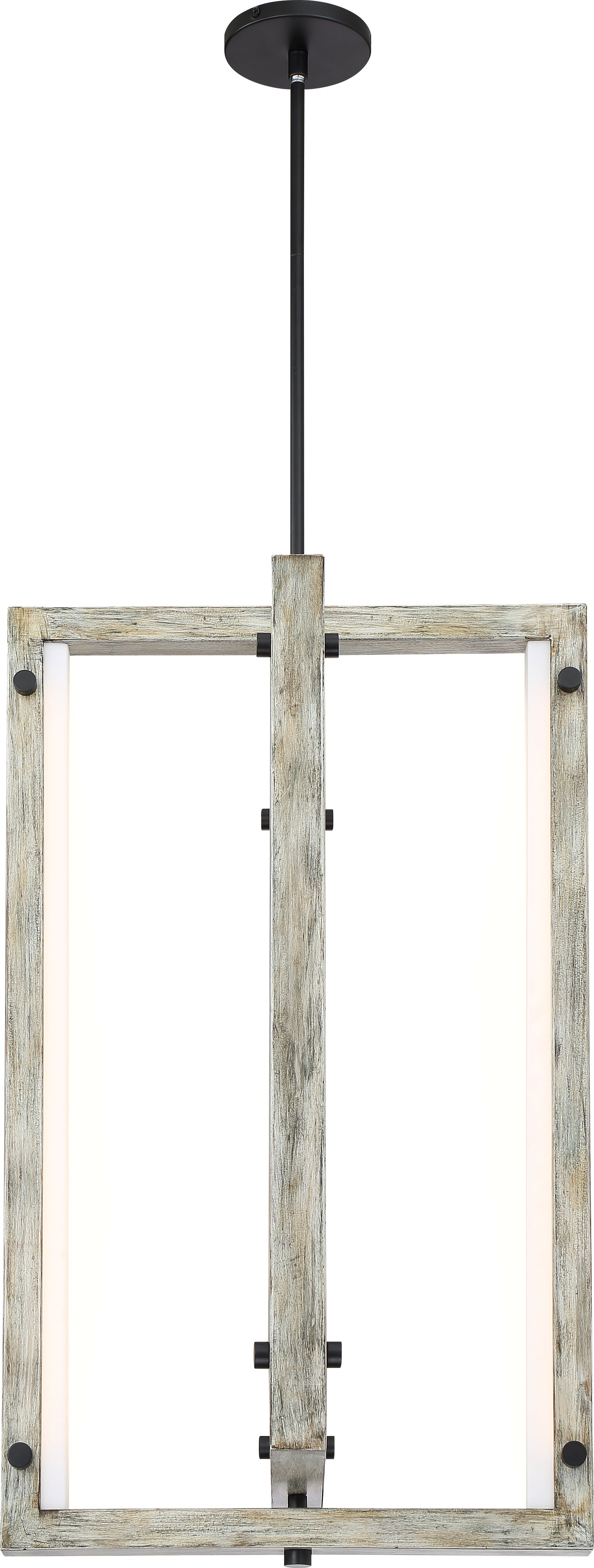 Alta - LED Pendant - Black with Gray Wood Finish