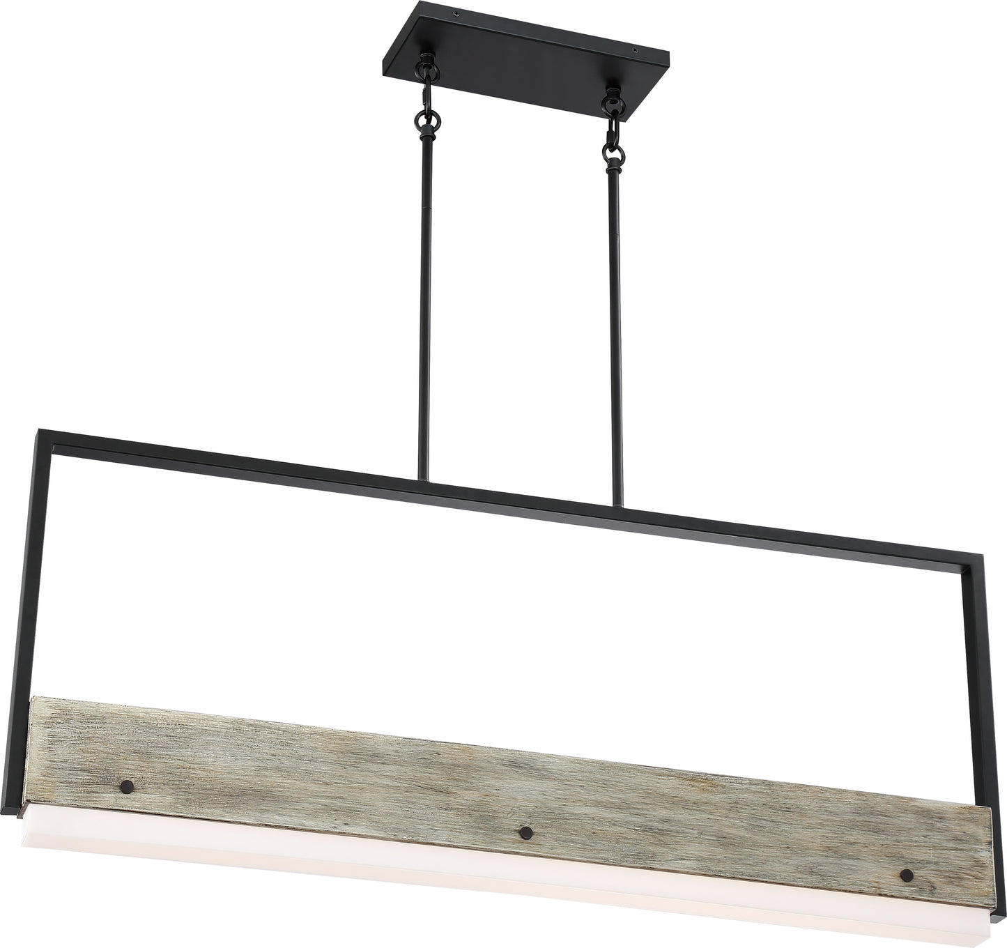 Alta - LED Island Pendant - Black with Gray Wood Finish