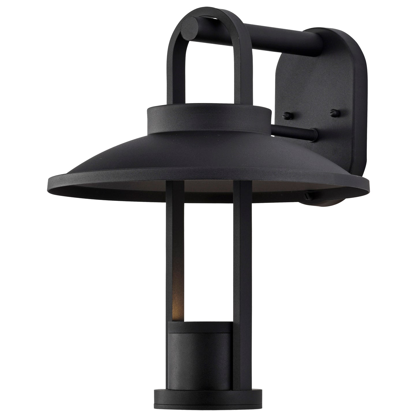 Harriman - Medium Wall Outdoor Lantern - Matte Black with Aluminum Shade