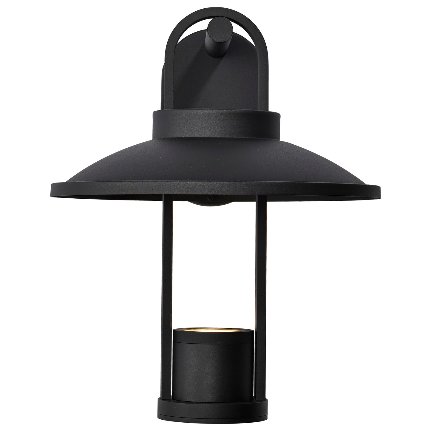 Harriman - Medium Wall Outdoor Lantern - Matte Black with Aluminum Shade