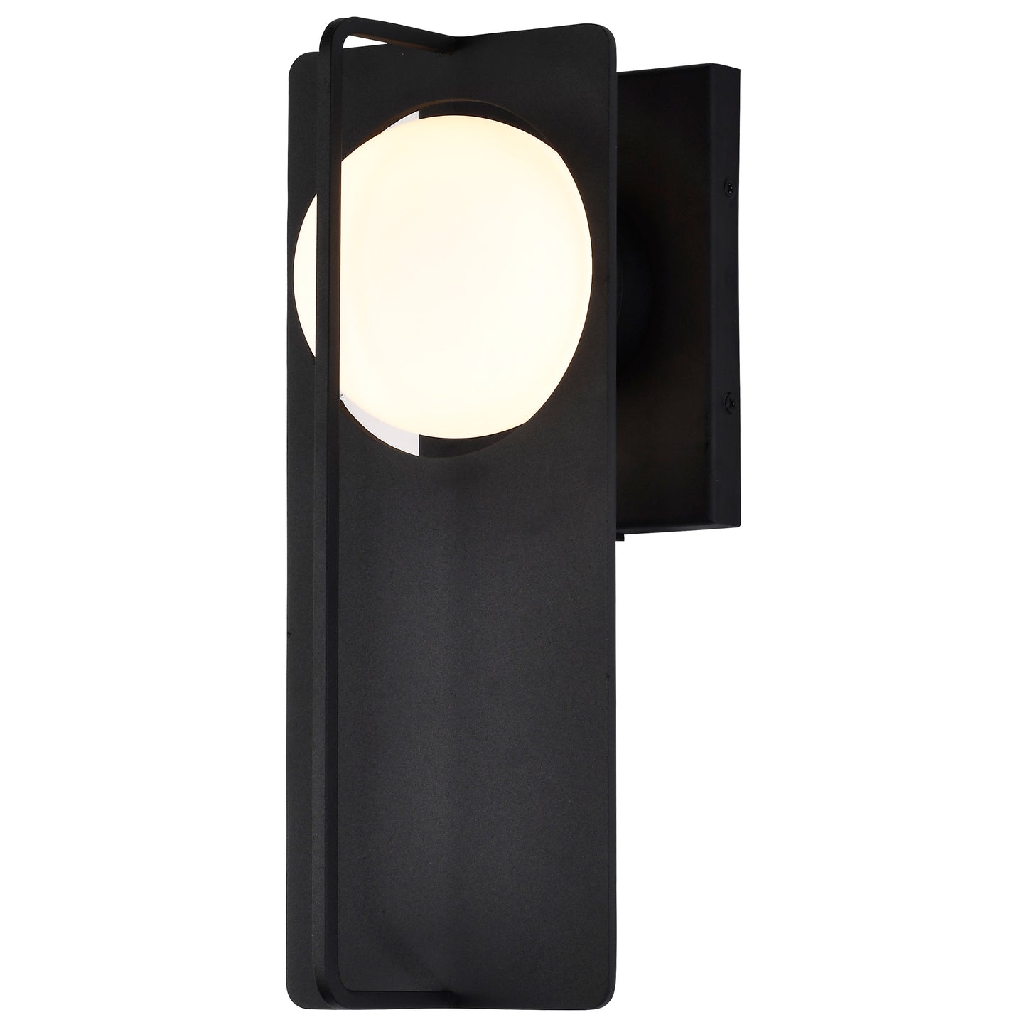 Portal - 6W LED Medium Outdoor Wall Lantern with White Opal Glass - Matte Black Finish