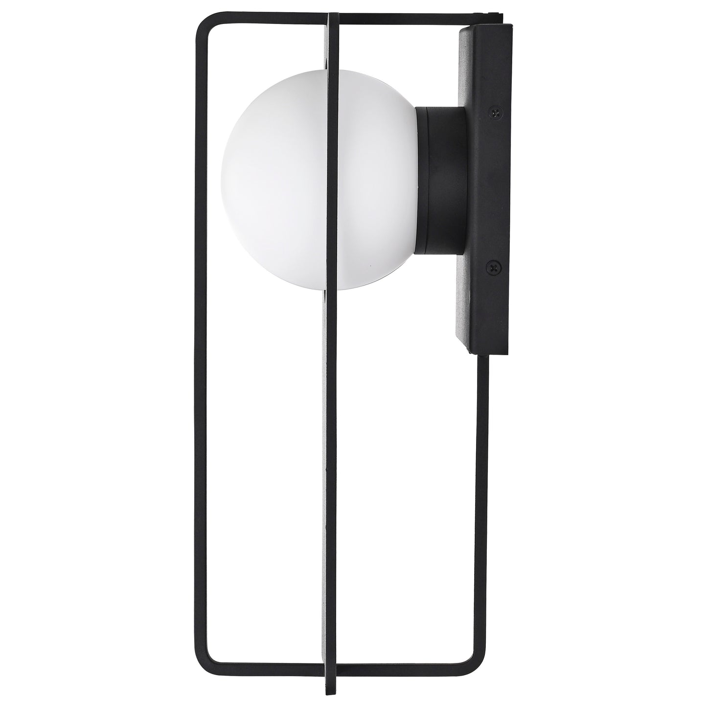 Portal - 6W LED Medium Outdoor Wall Lantern with White Opal Glass - Matte Black Finish