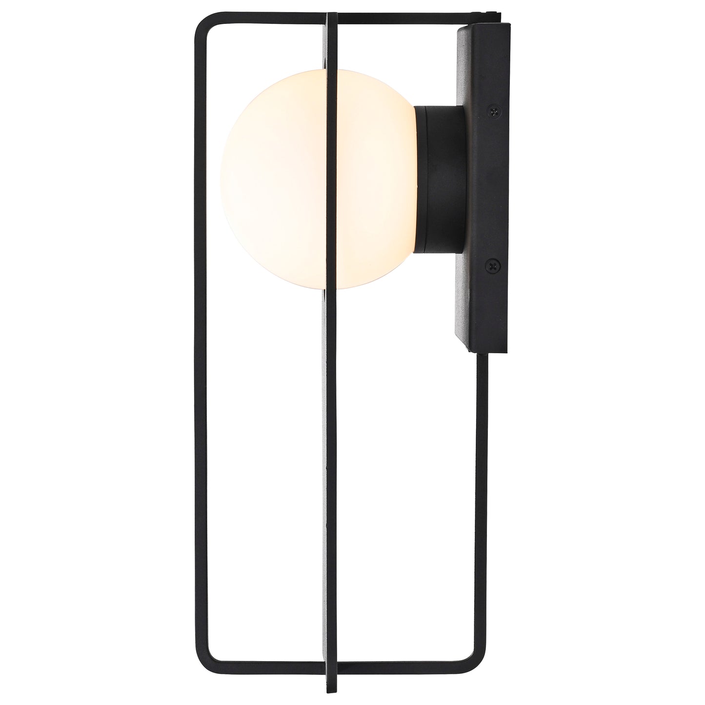Portal - 6W LED Medium Outdoor Wall Lantern with White Opal Glass - Matte Black Finish