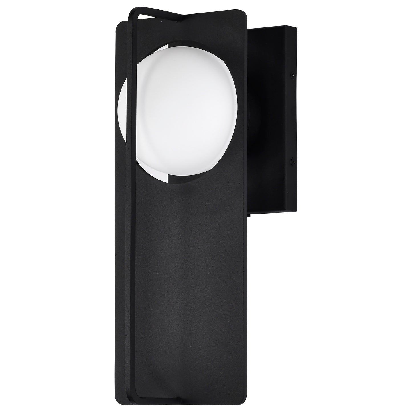 Portal - 6W LED Medium Outdoor Wall Lantern with White Opal Glass - Matte Black Finish