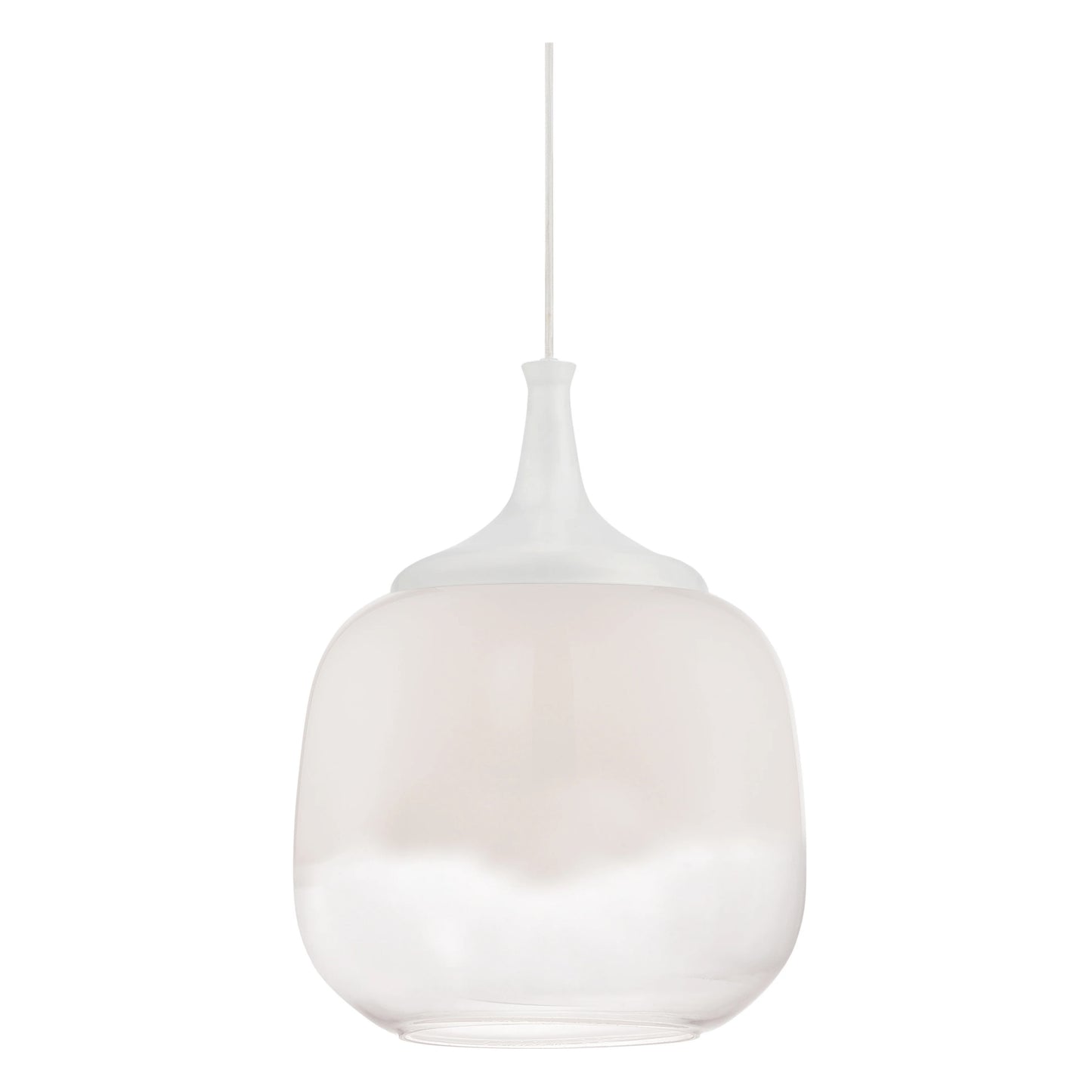 Stellar - LED Glass Pendant with White To Clear Glass - White Finish