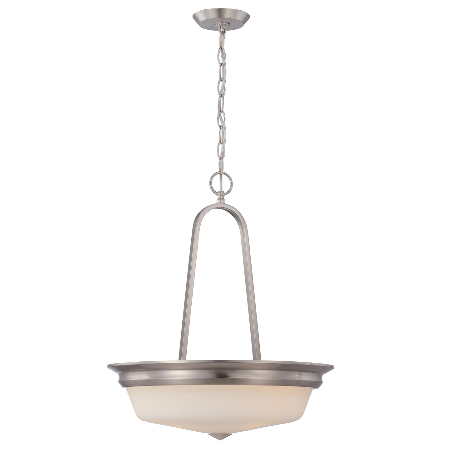 Calvin - 3 Light Pendant with Satin White Glass - LED Omni Included