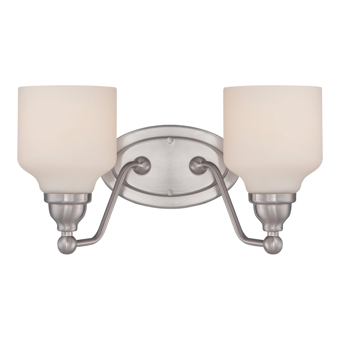 Kirk - 2 Light Vanity Fixture with Satin White Glass - LED Omni Included