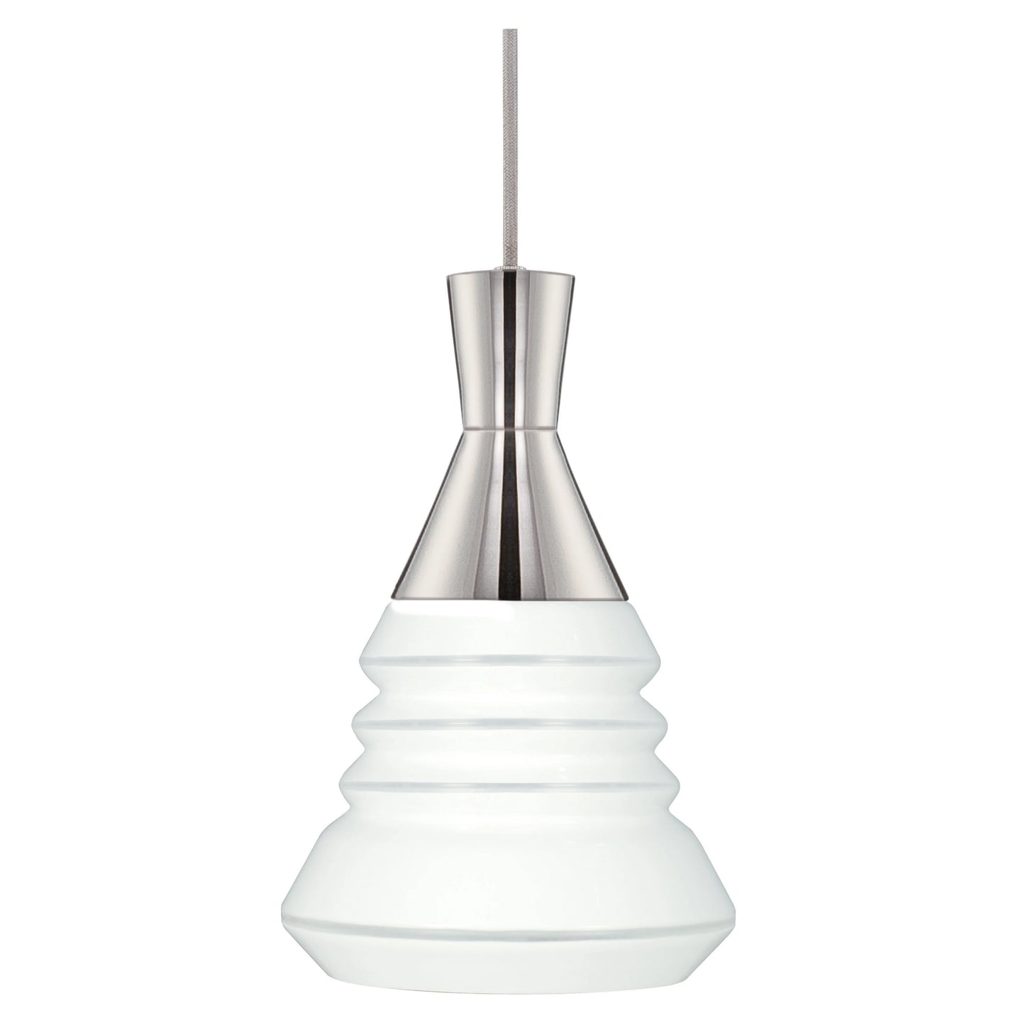 Vortex - LED Pendant with White Opal Glass - White Finish