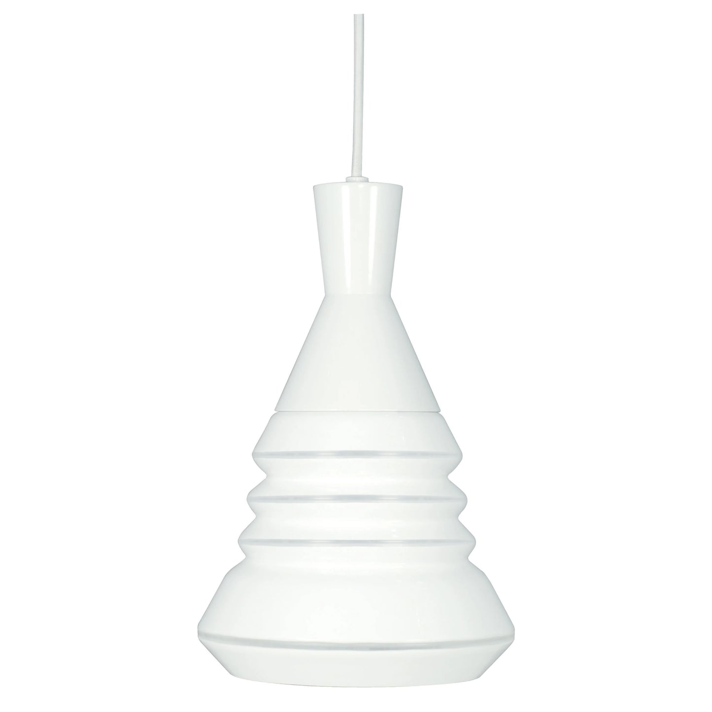 Vortex - LED Pendant with White Opal Glass - Polished Nickel Finish