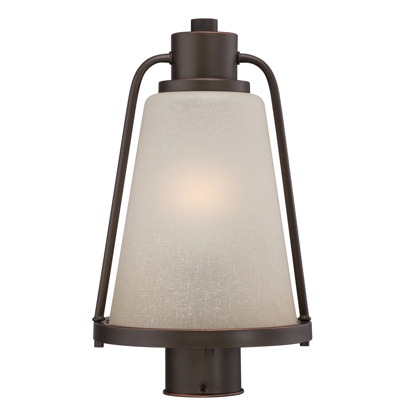 Tolland - LED Outdoor Post with Champagne Linen Glass