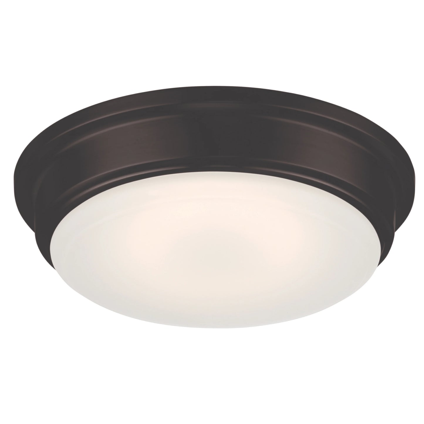 Haley - LED Flush with Frosted Glass - Aged Bronze Finish