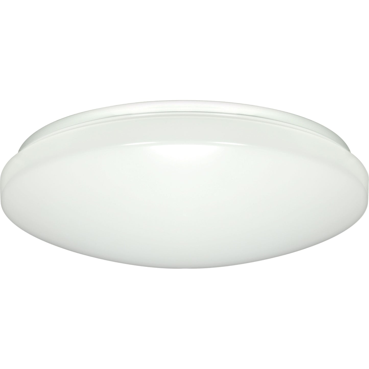 14"- LED Flush with White Acrylic Lens - White Finish - with Occupancy Sensor - 120V