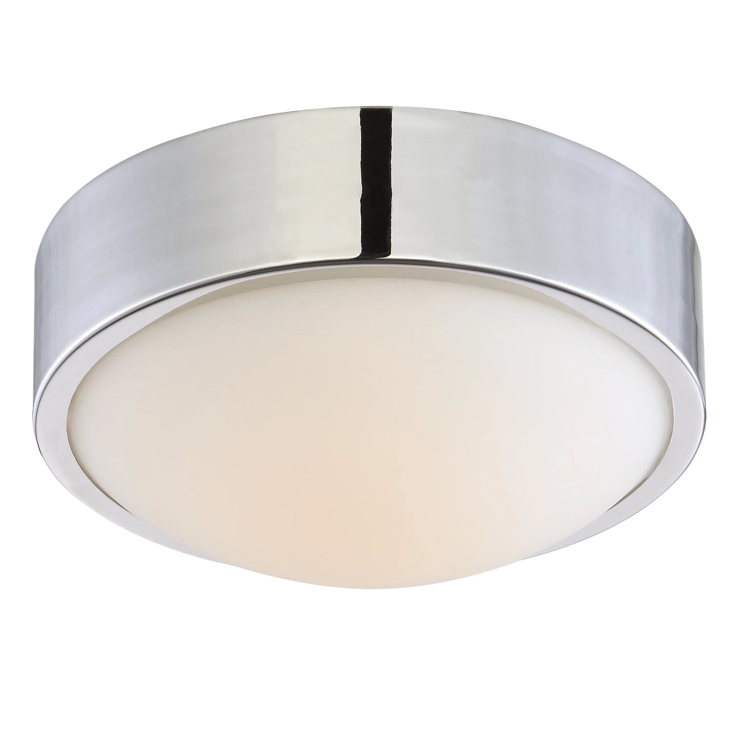 Perk - 9'' LED Flush with White Glass - Polished Nickel Finish