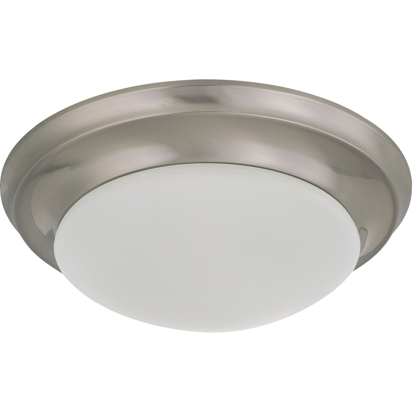 12'' - LED Flush with Frosted Glass- Brushed Nickel Finish- 120-277V
