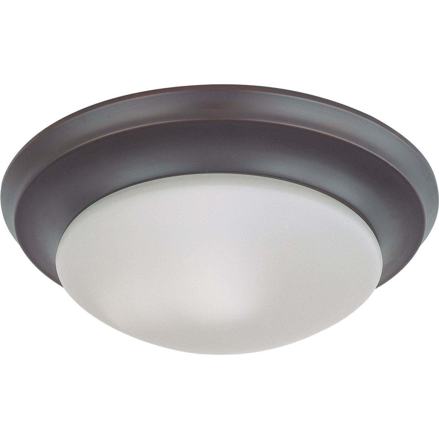 12'' - LED Flush with Frosted Glass- Mahogany Bronze Finish- 120-277V