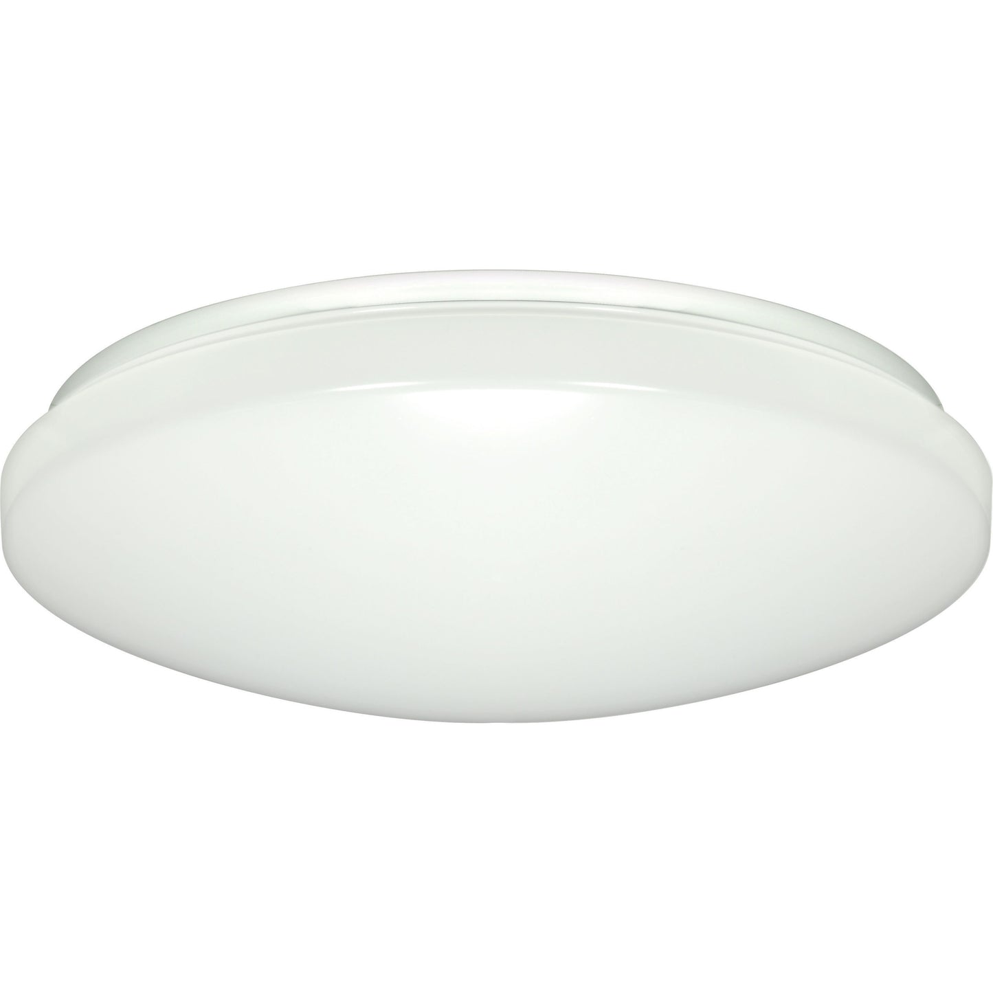 14"- LED Flush with White Acrylic Lens - White Finish - with Occupancy Sensor - 120-277V