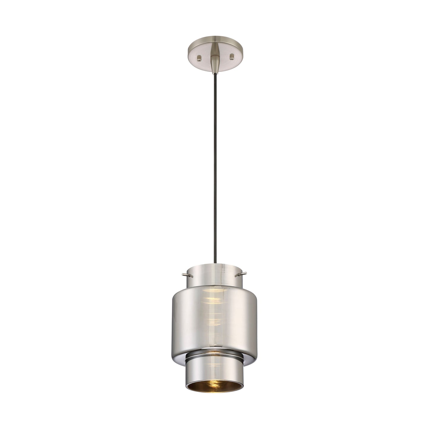 Del - LED Mini Pendant with Mirrored Glass - Brushed Nickel Finish