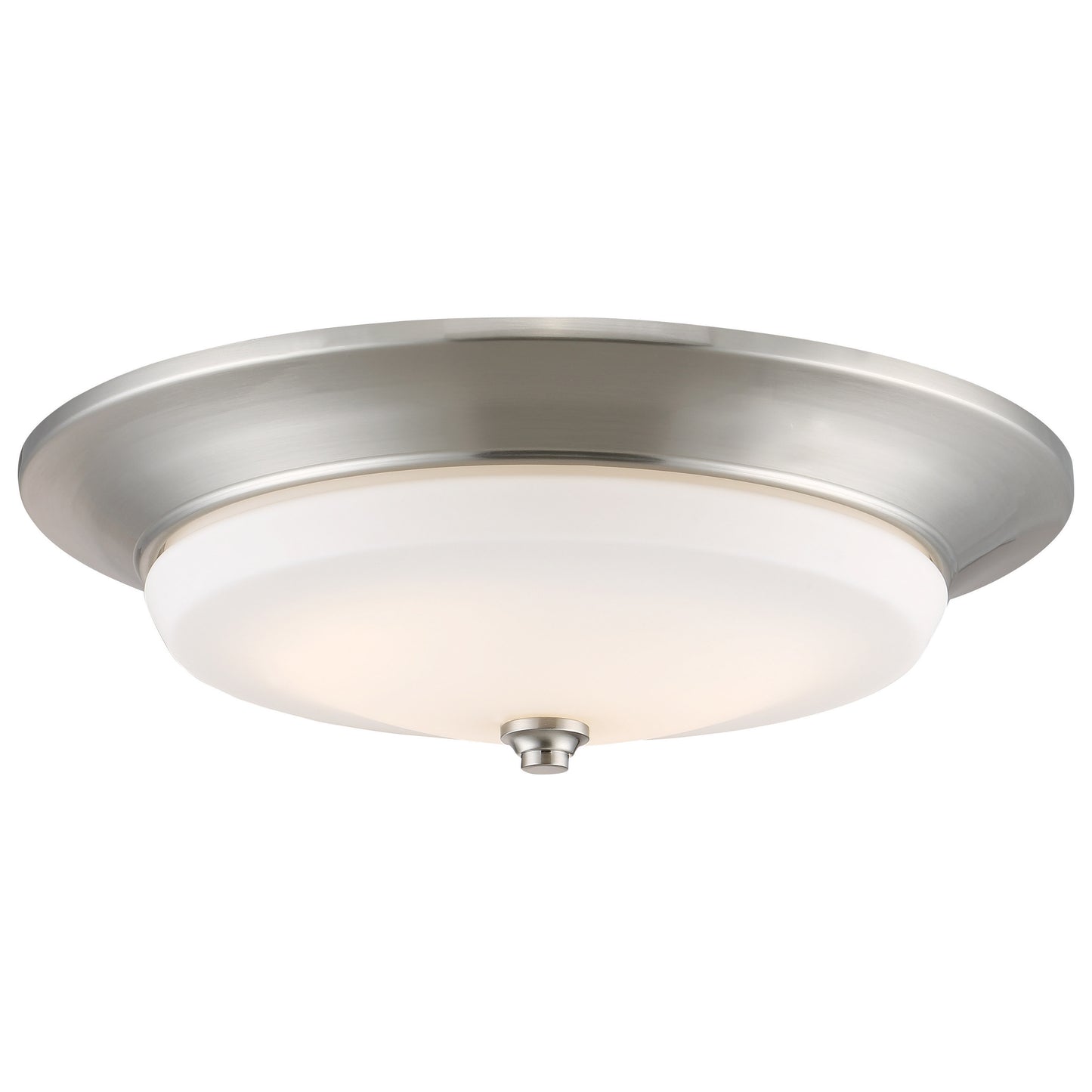 LED 20W - Flush with Frosted Glass - Brushed Nickel Finish- 120-277V - 120-277V