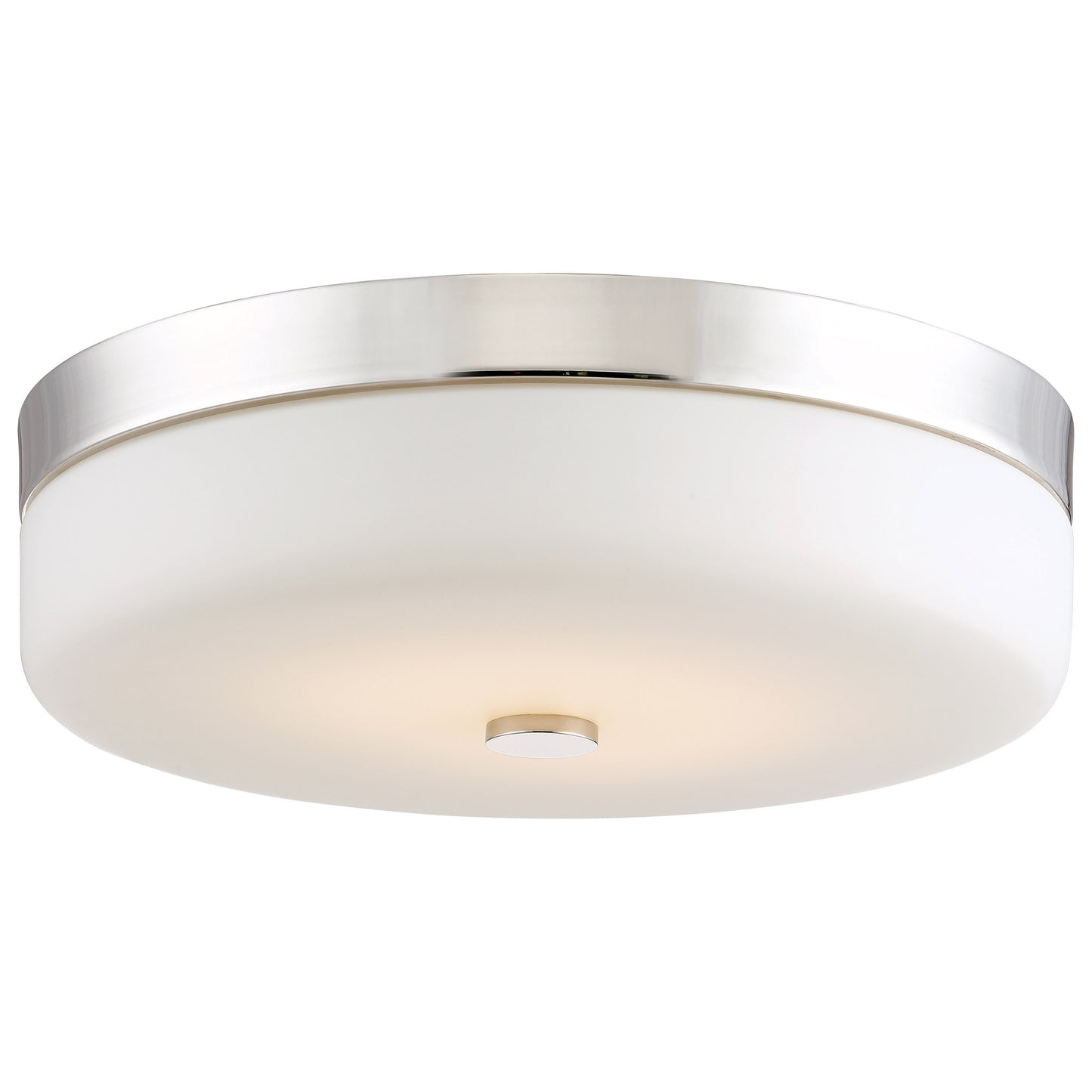 LED 20W - Flush with Frosted Glass - Polished Nickel Finish- 120-277V