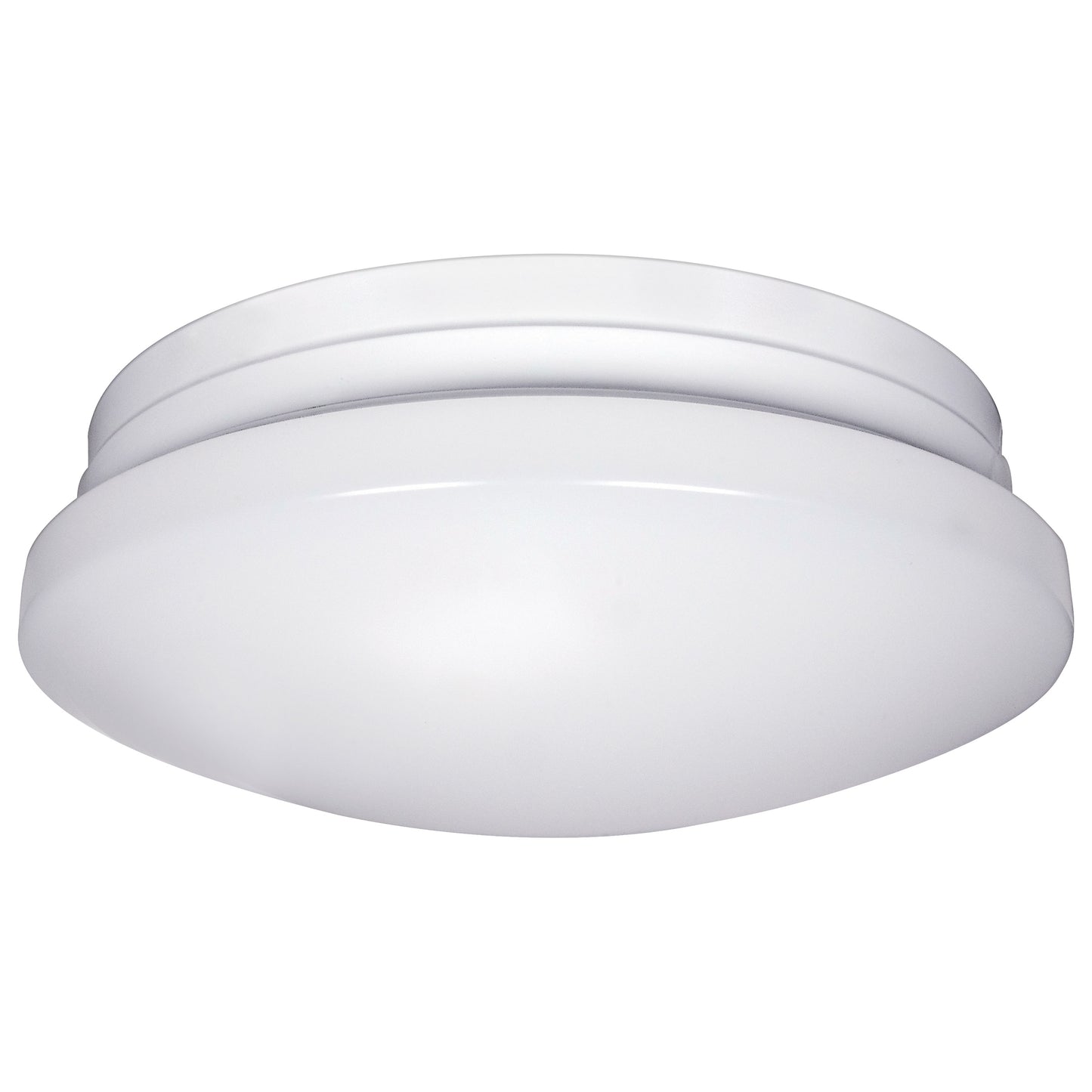 LED Flush with White Acrylic Lens - White Finish - 120-277V