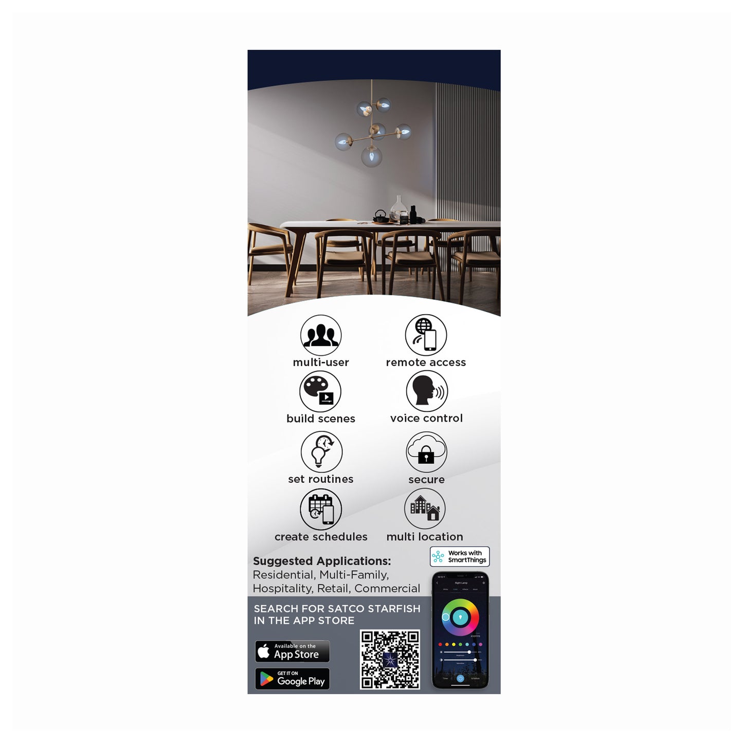 4 Watt; B11 LED; 2700K-5000K RGB/Tunable White; Starfish IOT; Clear; Medium Base; 120 Volt