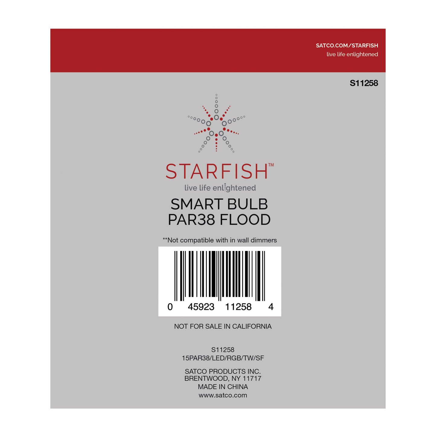 15 Watt; PAR38 LED; RGB & Tunable White; Starfish IOT; 120 Volt; 1200 Lumens